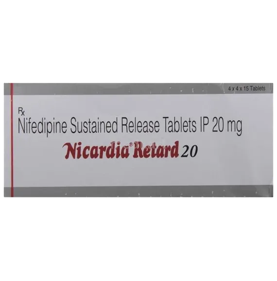 nicardia 20mg retard tablet 15's
